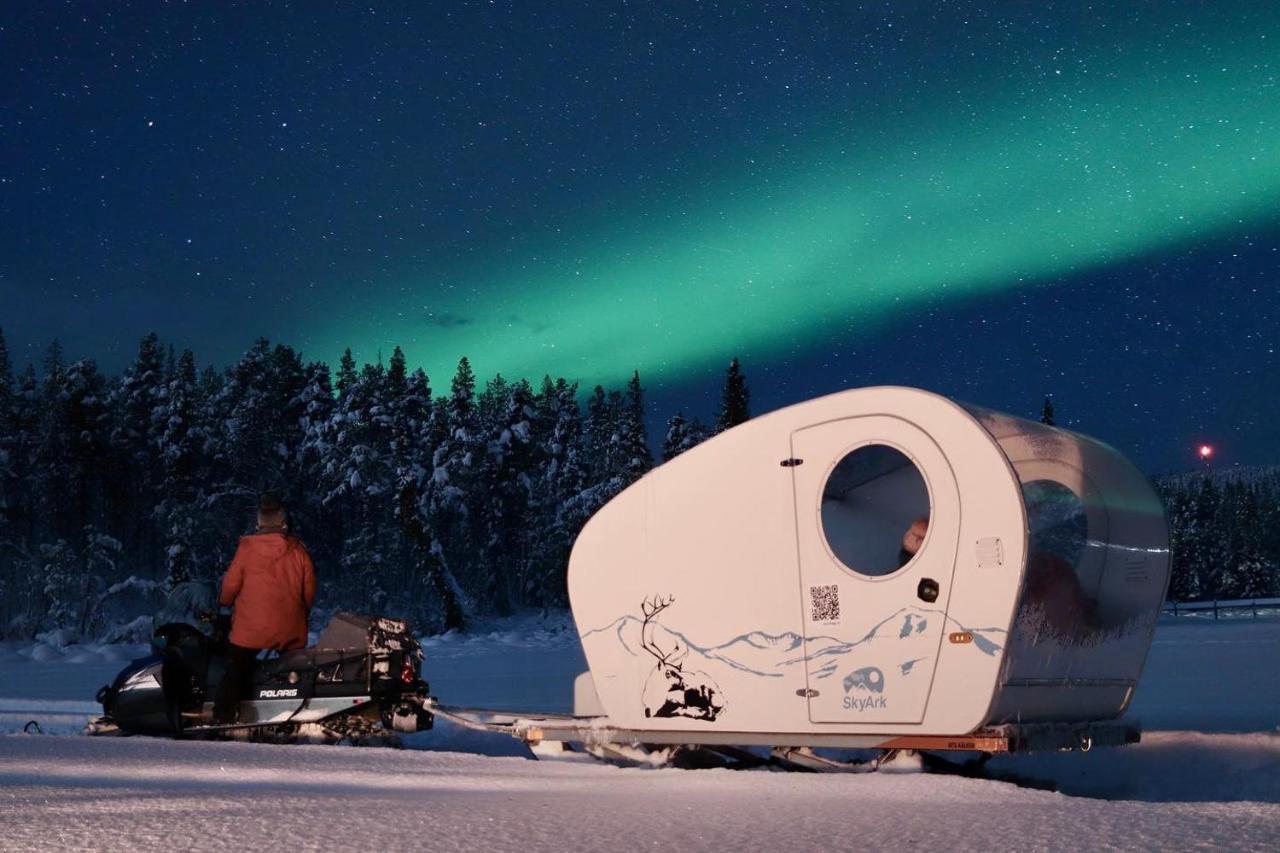 Aurora Borealis Northern Light Ark Hotell Jokkmokk Exteriör bild